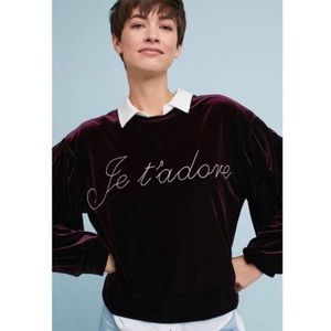 Misa Los Angeles Velvet Top in Burgundy